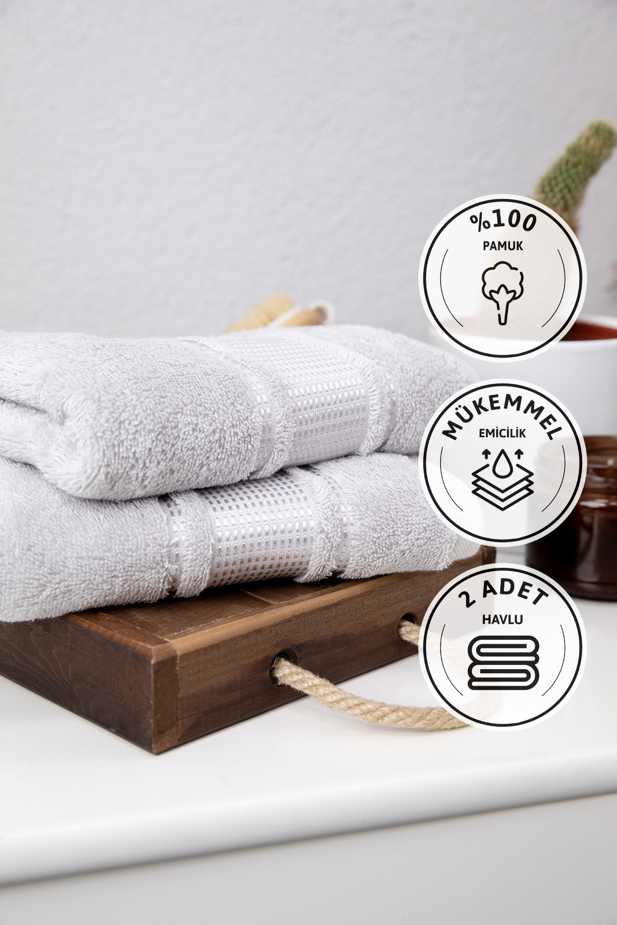 Özdilek Colourist 2'li El Yüz Havlusu 50x90 - Gri Özdilek Colourist 2'li El Yüz Havlusu 50x90 - Gri