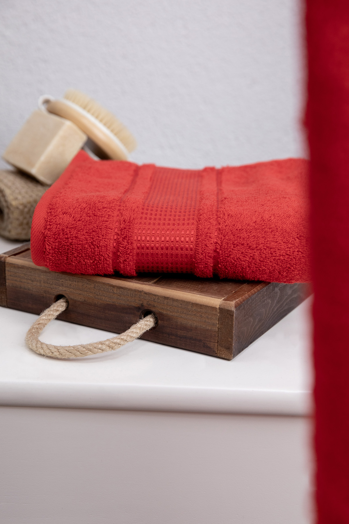 Özdilek Colourist 2'li El Yüz Havlusu 50x90 - Kırmızı Özdilek Colourist 2'li El Yüz Havlusu 50x90 - Kırmızı