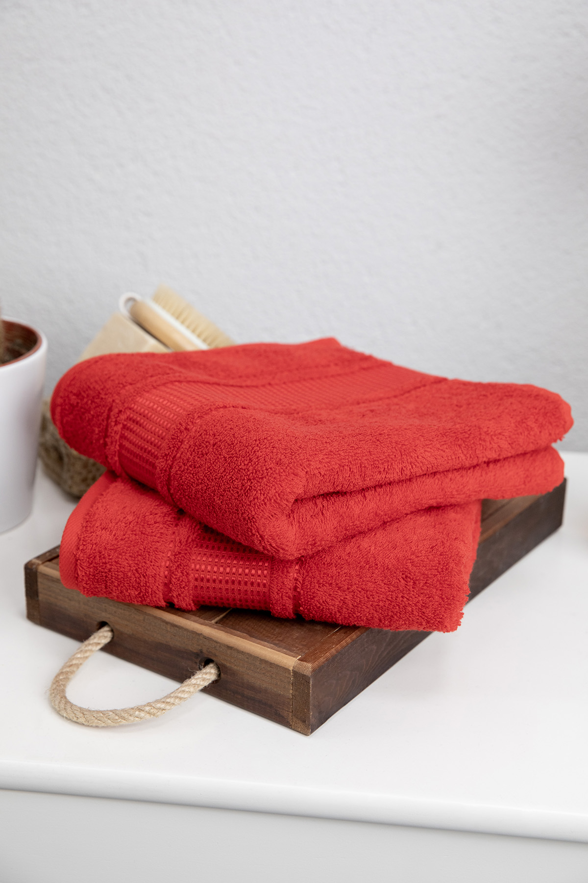 Özdilek Colourist 2'li El Yüz Havlusu 50x90 - Kırmızı Özdilek Colourist 2'li El Yüz Havlusu 50x90 - Kırmızı