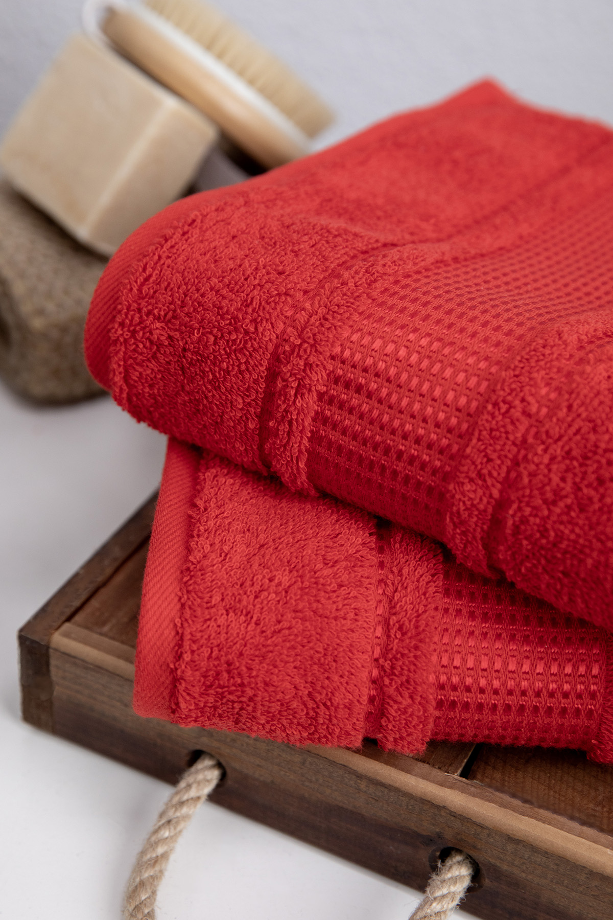 Özdilek Colourist 2'li El Yüz Havlusu 50x90 - Kırmızı Özdilek Colourist 2'li El Yüz Havlusu 50x90 - Kırmızı