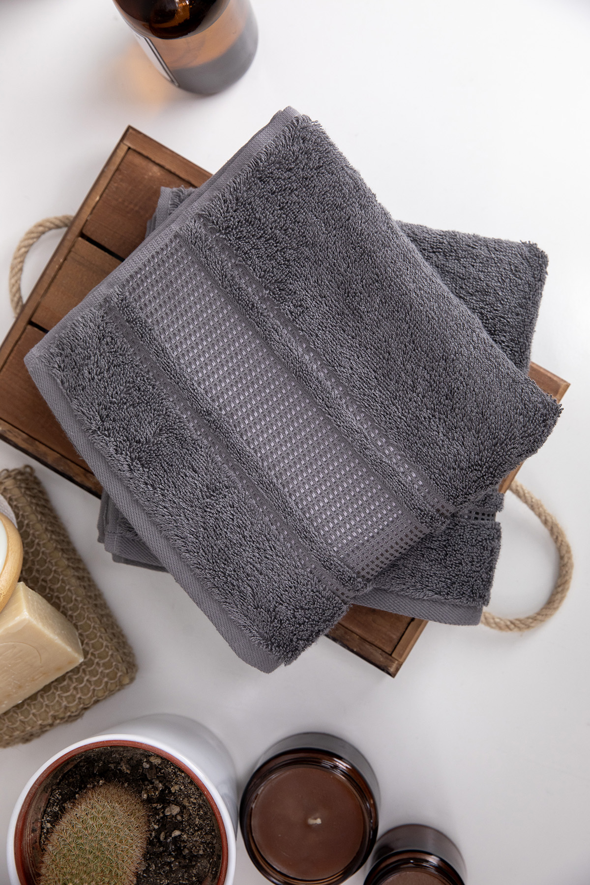 Özdilek Colourist 2'li El Yüz Havlusu 50x90 - Koyu Gri Özdilek Colourist 2'li El Yüz Havlusu 50x90 - Koyu Gri