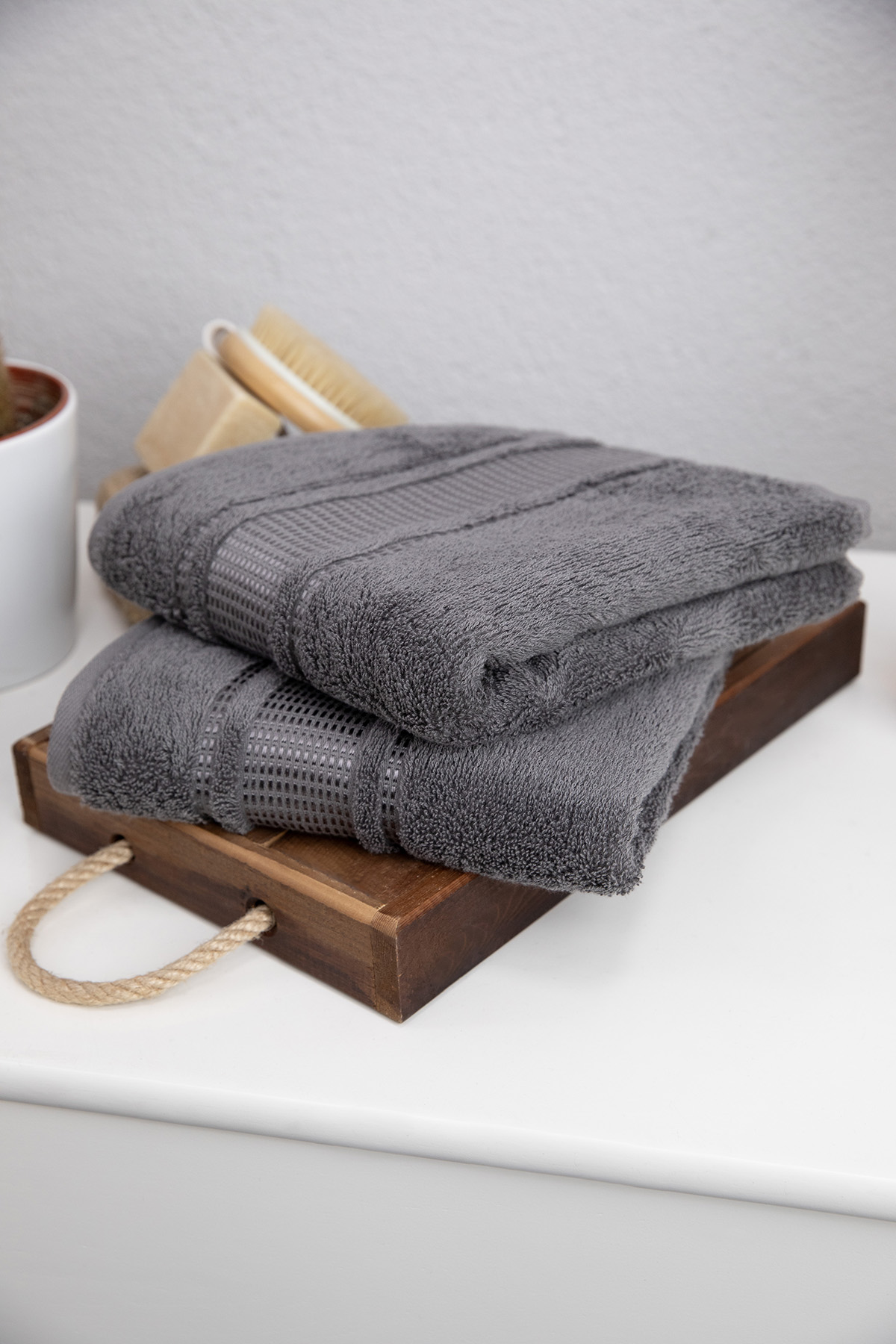 Özdilek Colourist 2'li El Yüz Havlusu 50x90 - Koyu Gri Özdilek Colourist 2'li El Yüz Havlusu 50x90 - Koyu Gri