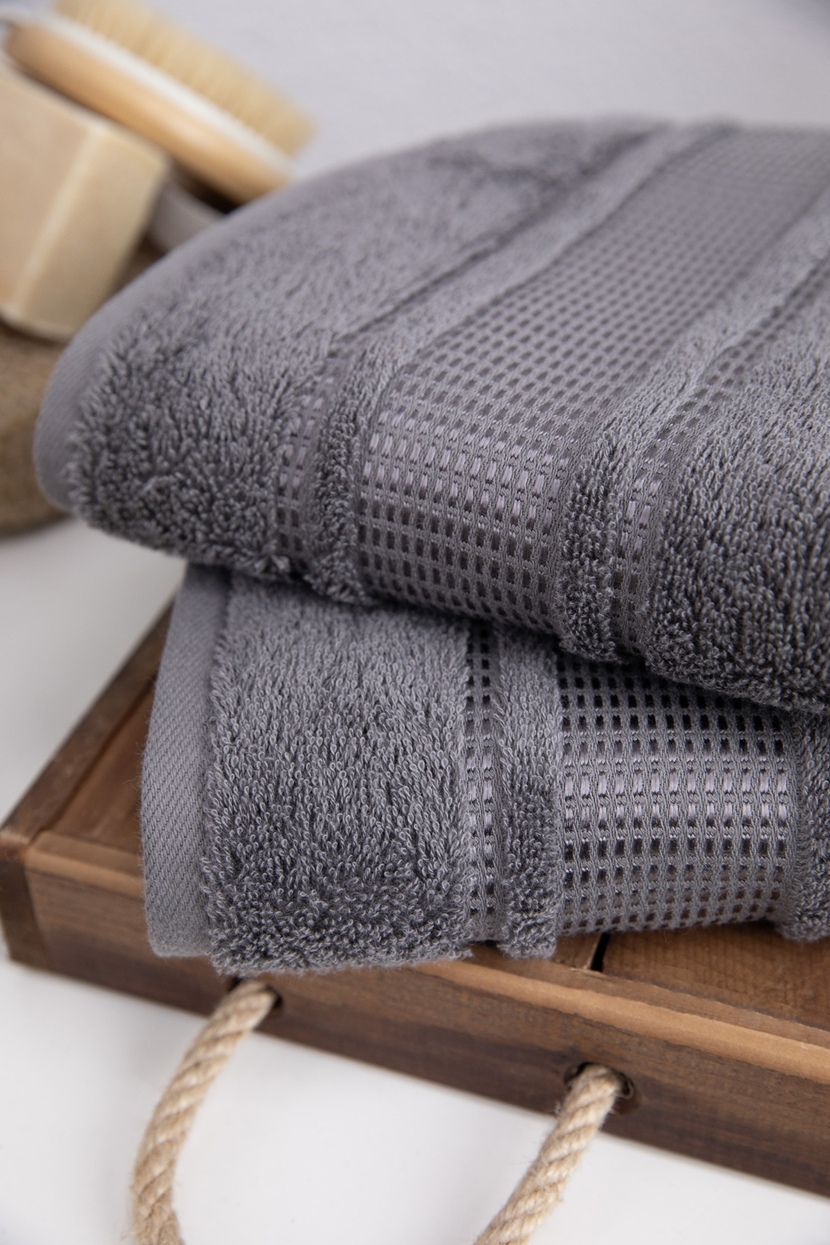 Özdilek Colourist 2'li El Yüz Havlusu 50x90 - Koyu Gri Özdilek Colourist 2'li El Yüz Havlusu 50x90 - Koyu Gri