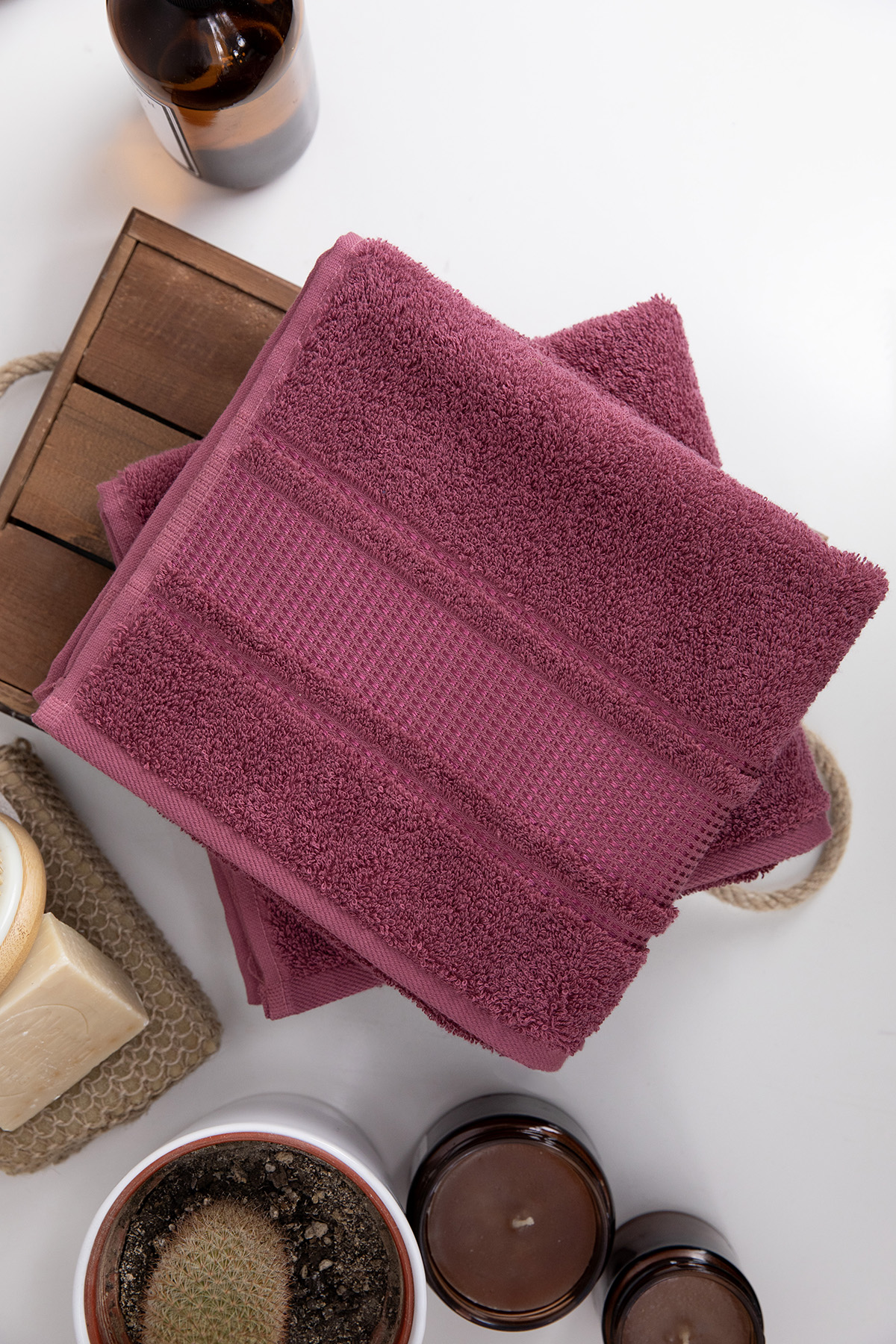 Özdilek Colourist 2'li El Yüz Havlusu 50x90 - Koyu Pembe Özdilek Colourist 2'li El Yüz Havlusu 50x90 - Koyu Pembe