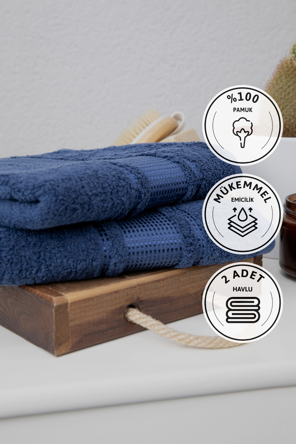 Özdilek Colourist 2'li El Yüz Havlusu 50x90 - Lacivert Özdilek Colourist 2'li El Yüz Havlusu 50x90 - Lacivert