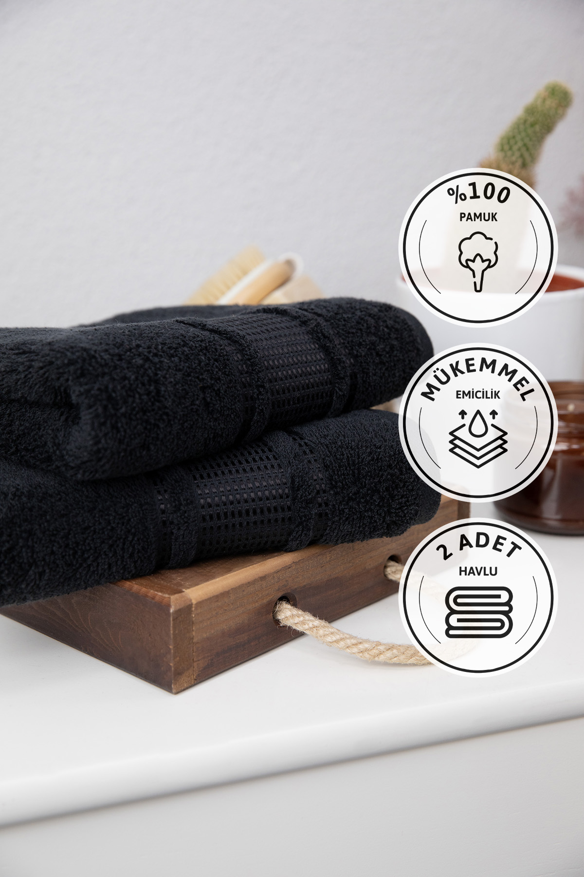 Özdilek Colourist 2'li El Yüz Havlusu 50x90 - Siyah Özdilek Colourist 2'li El Yüz Havlusu 50x90 - Siyah