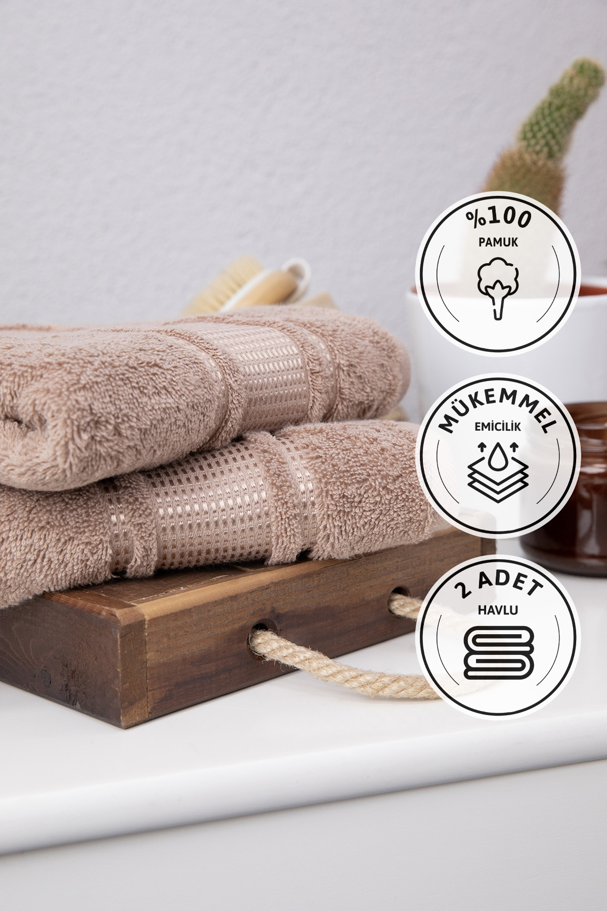 Özdilek Colourist 2'li El Yüz Havlusu 50x90 - Toprak Özdilek Colourist 2'li El Yüz Havlusu 50x90 - Toprak