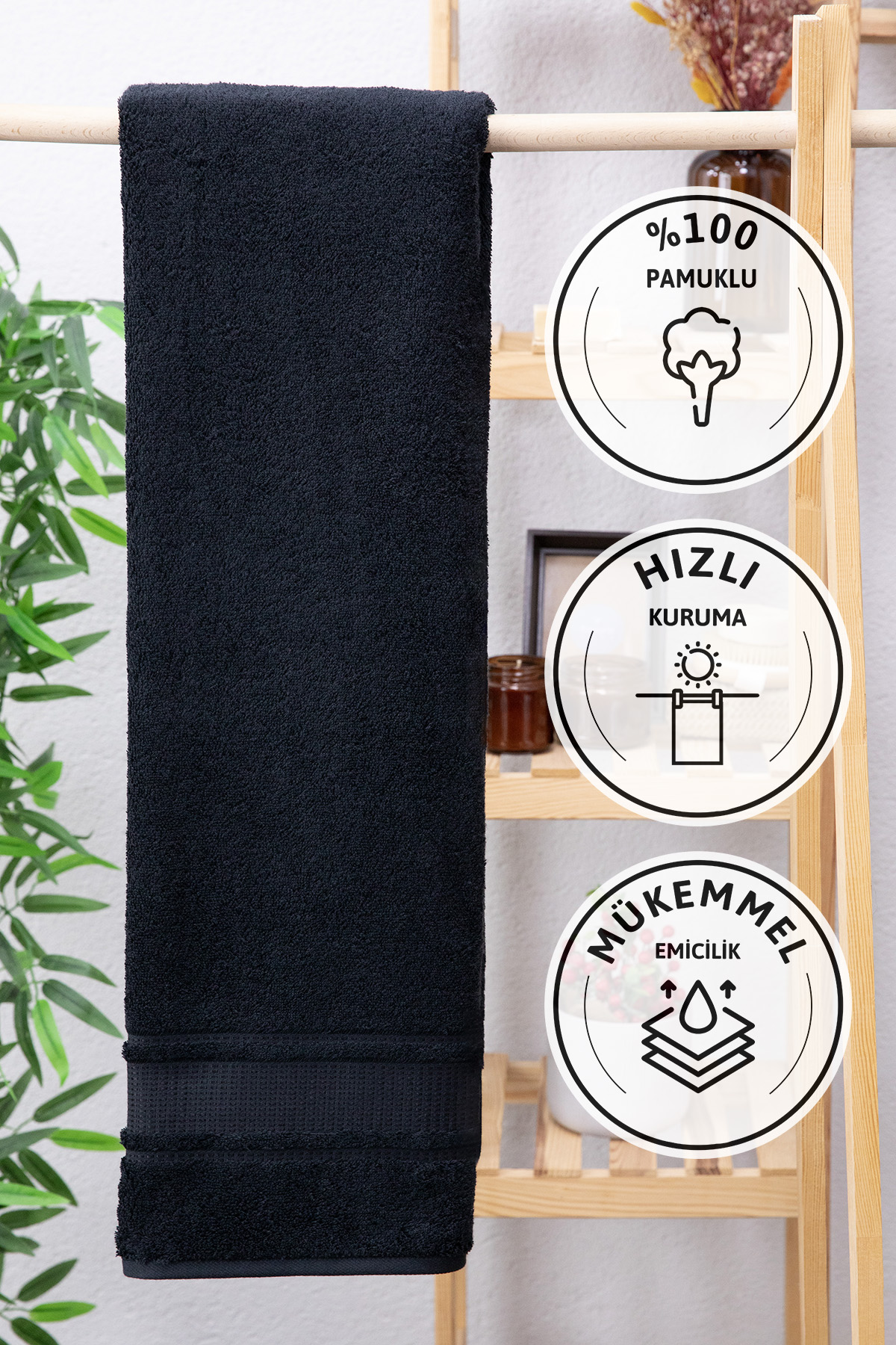 Özdilek Colourist Banyo Havlusu 90x150 - Siyah Özdilek Colourist Banyo Havlusu 90x150 - Siyah