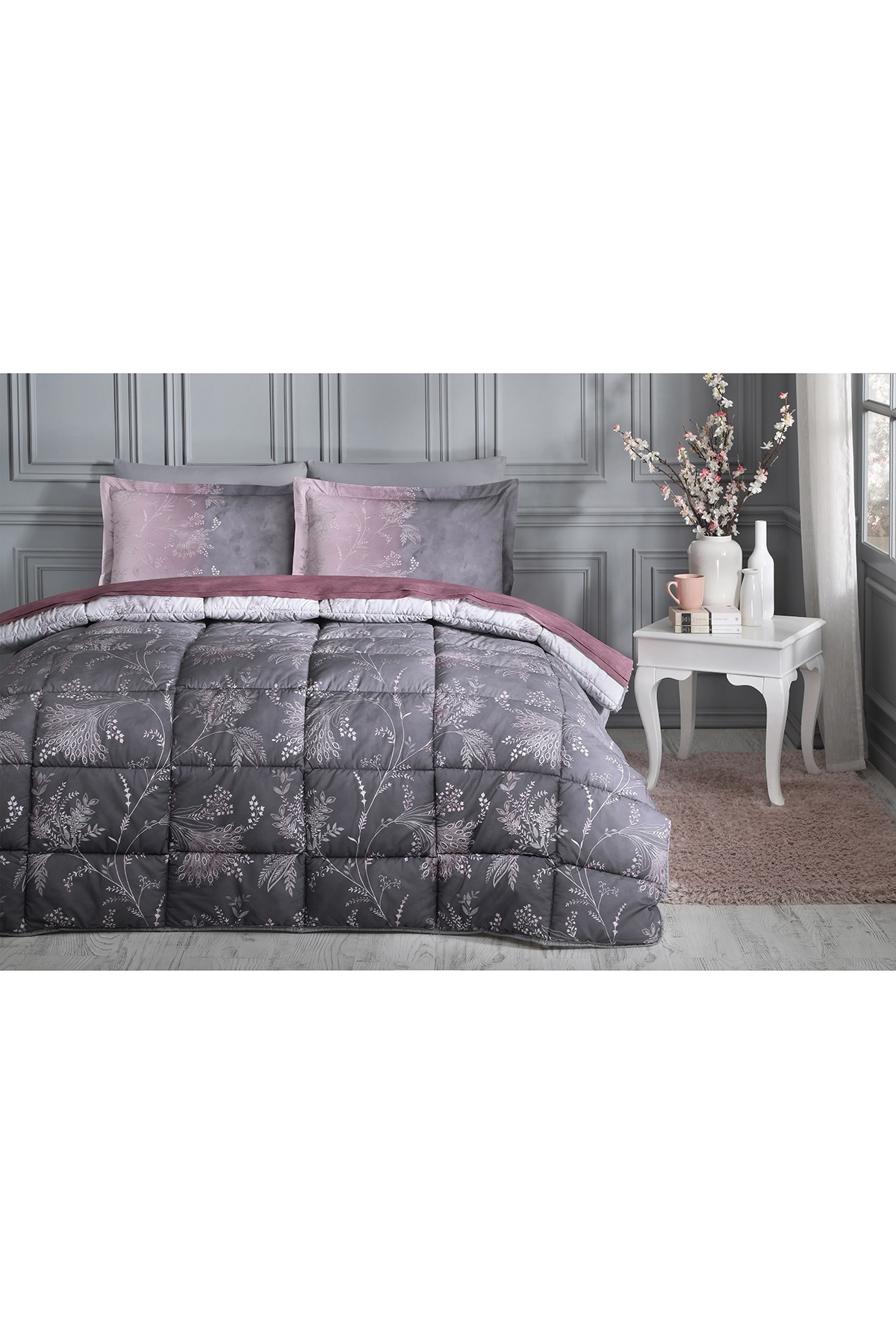 Özdilek Ditsy Çift Kişilik Uyku Seti - Mor Özdilek Ditsy Çift Kişilik Uyku Seti - Mor