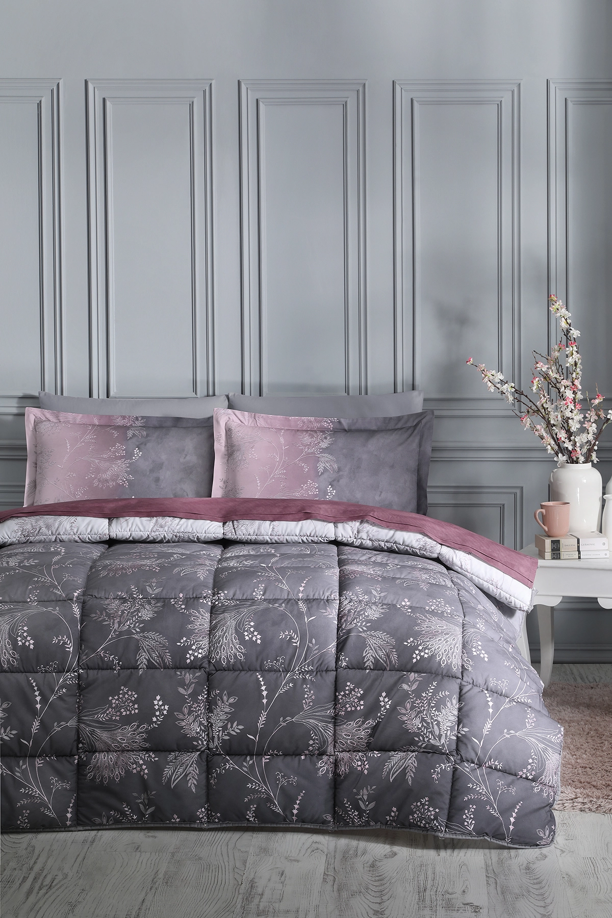 Özdilek Ditsy Çift Kişilik Uyku Seti - Mor Özdilek Ditsy Çift Kişilik Uyku Seti - Mor