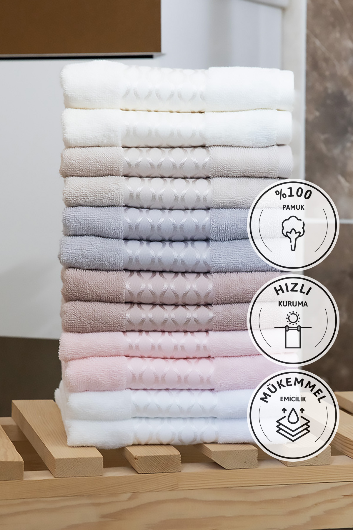 Özdilek Elissa El Yüz Havlusu 50x90 12 Adet - Gri - Beyaz - Krem - Bej - Pudra - Taş Özdilek Elissa El Yüz Havlusu 50x90 12 Adet - Gri - Beyaz - Krem - Bej - Pudra - Taş