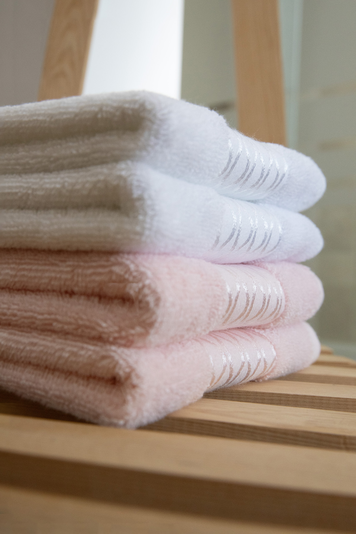 Özdilek Elissa El Yüz Havlusu 50x90 4 Adet - Beyaz - Pudra Özdilek Elissa El Yüz Havlusu 50x90 4 Adet - Beyaz - Pudra