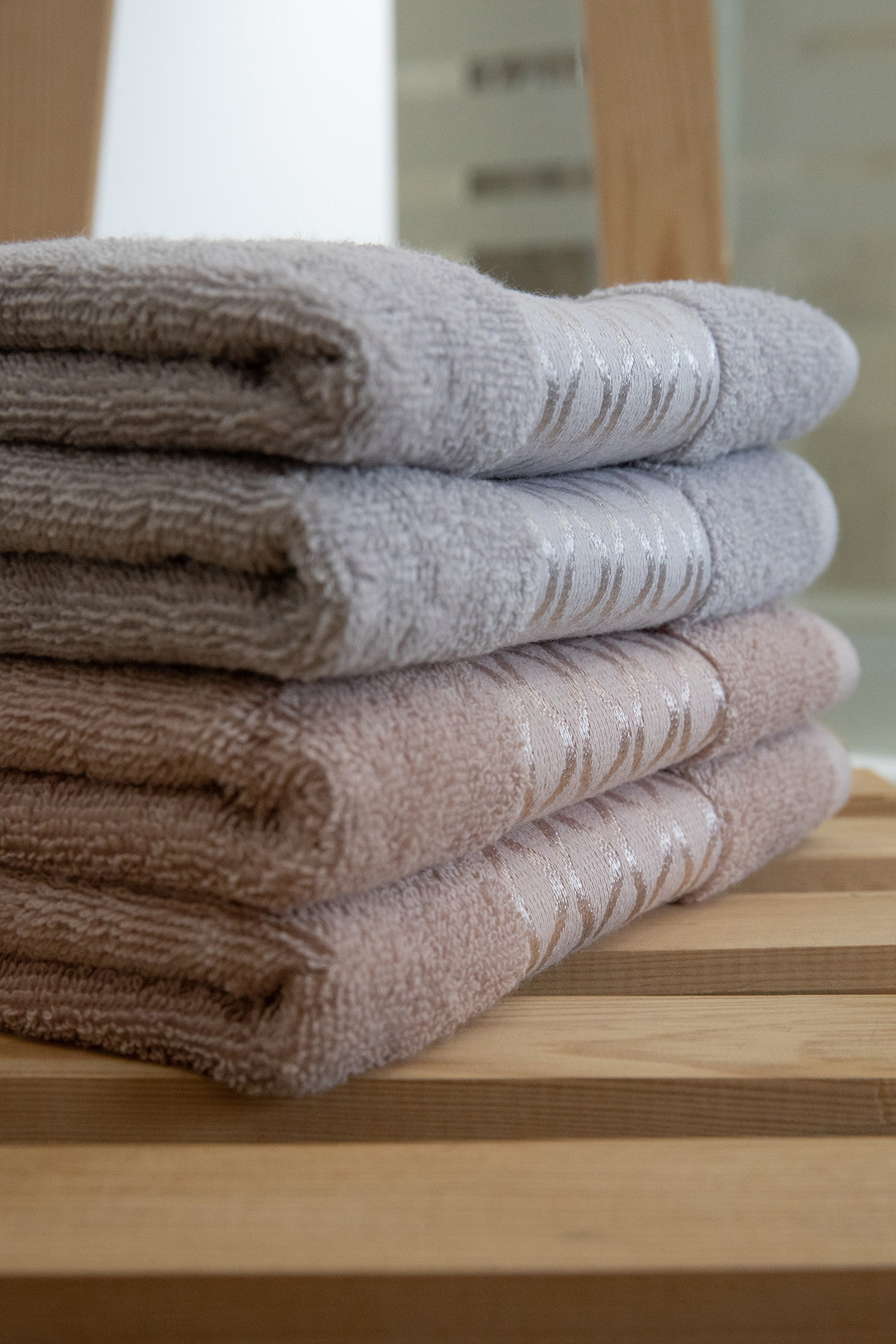 Özdilek Elissa El Yüz Havlusu 50x90 4 Adet - Gri - Bej Özdilek Elissa El Yüz Havlusu 50x90 4 Adet - Gri - Bej