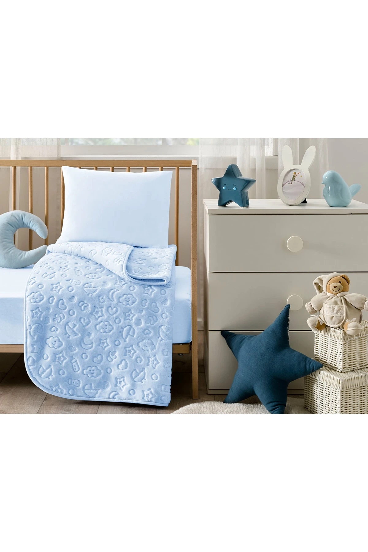 Özdilek Embos Bebek Battaniyesi 100x120 - Mavi Özdilek Embos Bebek Battaniyesi 100x120 - Mavi