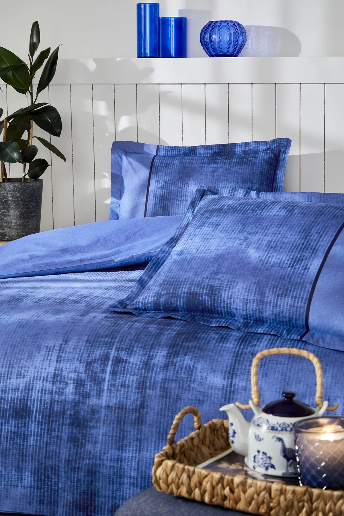 Özdilek Horizon Fitted Çift Kişilik Nevresim Takımı - Mavi