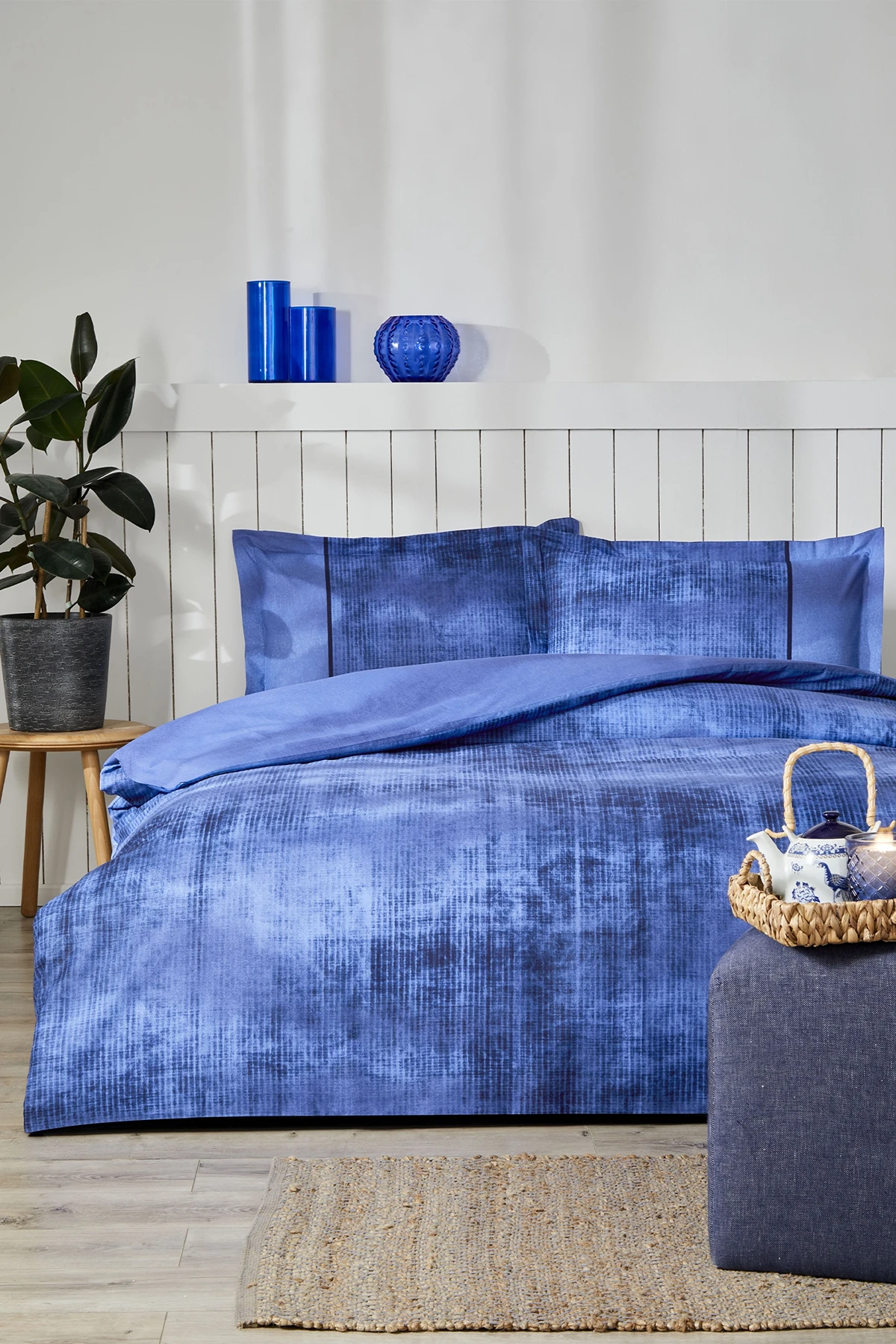 Özdilek Horizon Fitted Çift Kişilik Nevresim Takımı - Mavi