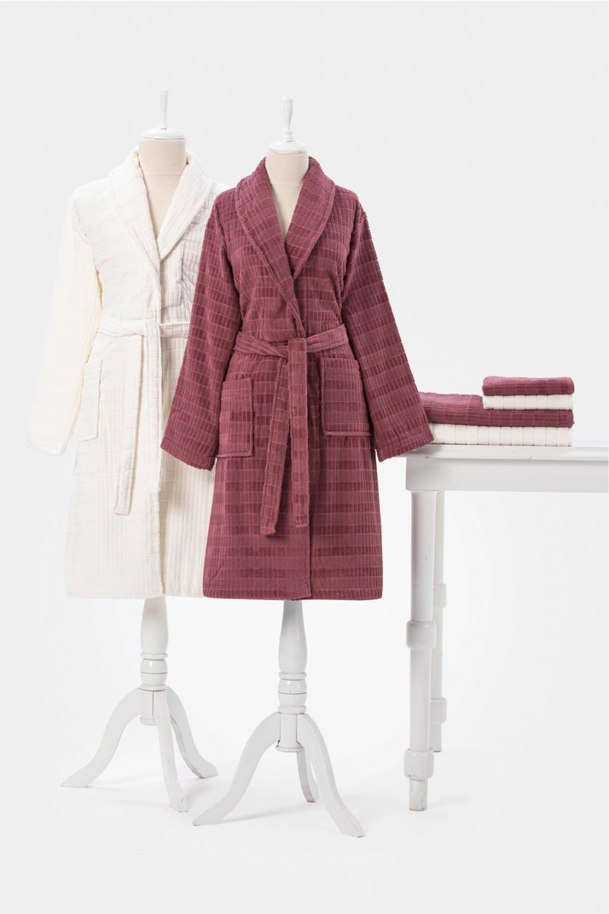 Özdilek Land Aile Bornoz Seti - K.Pembe - Krem Özdilek Land Aile Bornoz Seti - K.Pembe - Krem