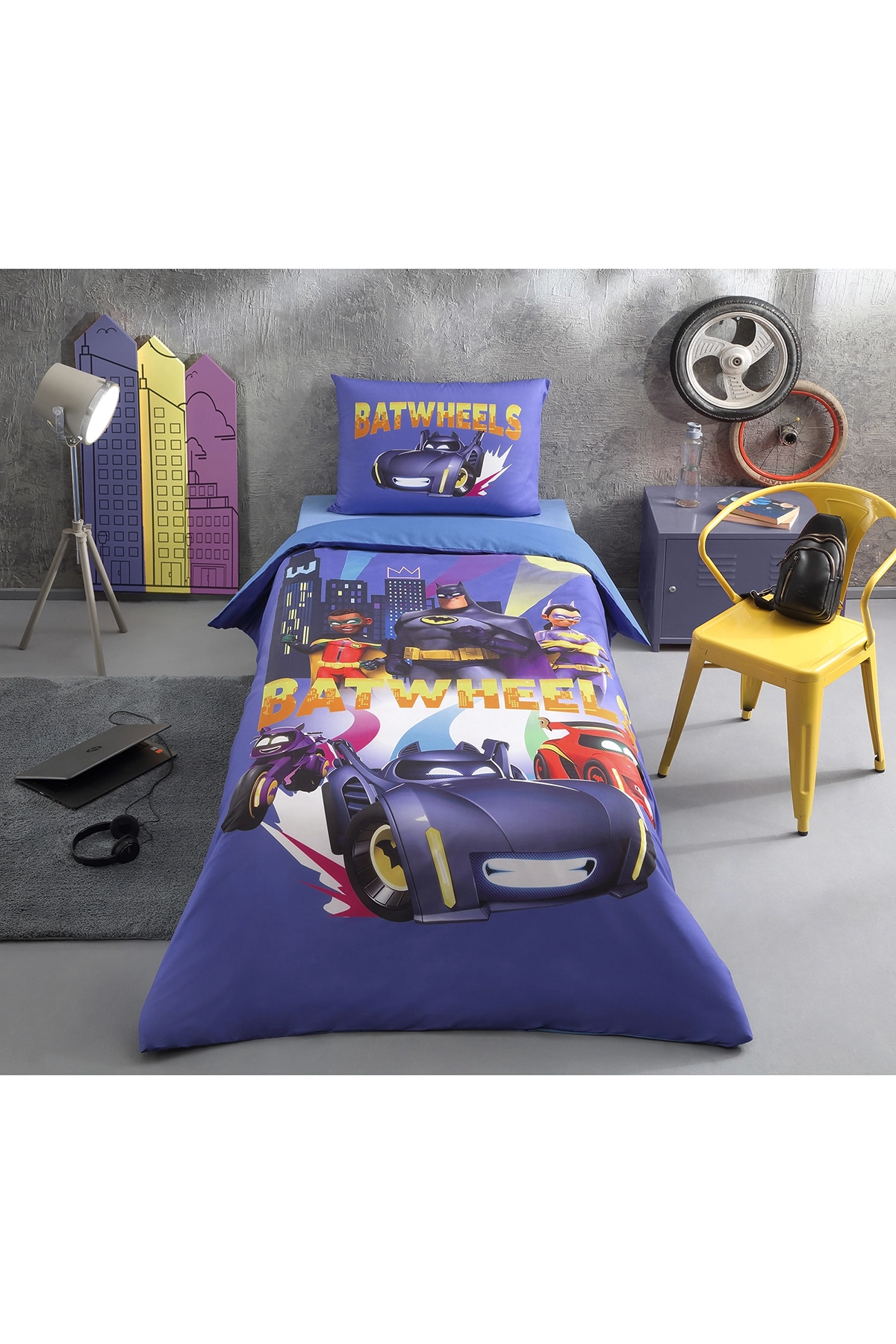 Özdilek Lisanslı Batwheels Team Tek Kişilik Nevresim Takımı - Mavi