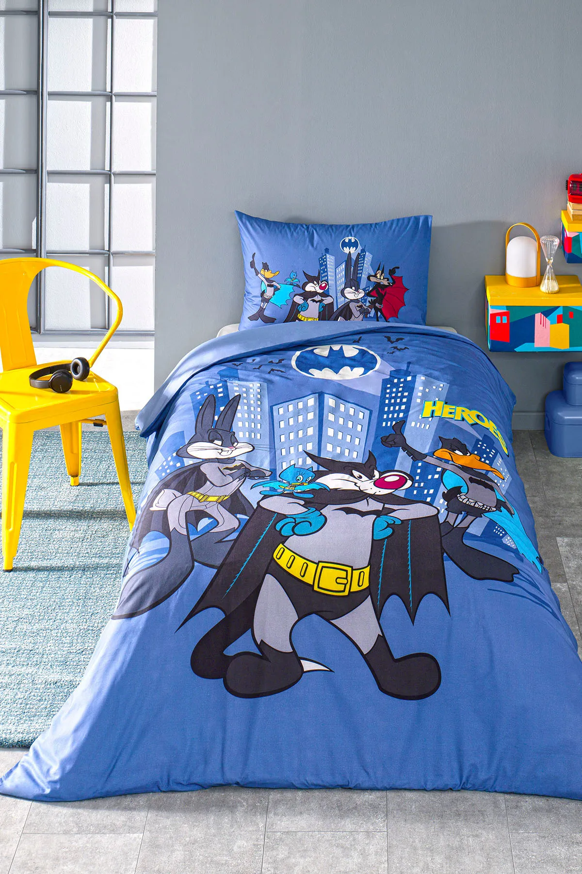 Özdilek Looney Tunes Heroes Tek Kişilik Nevresim Takımı - Mavi