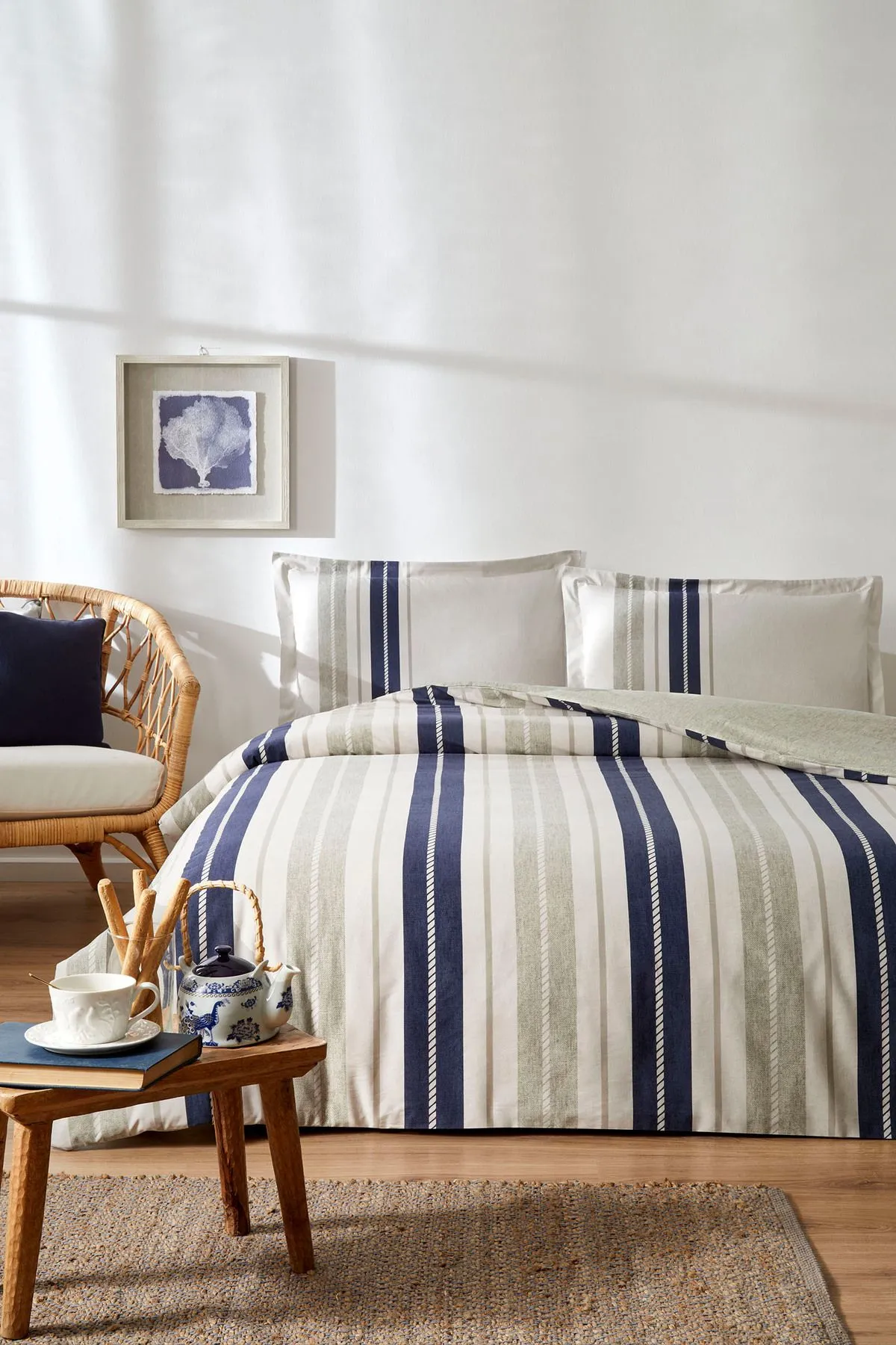 Özdilek Marine Line Tek Kişilik Ranforce Nevresim Takımı - Bej