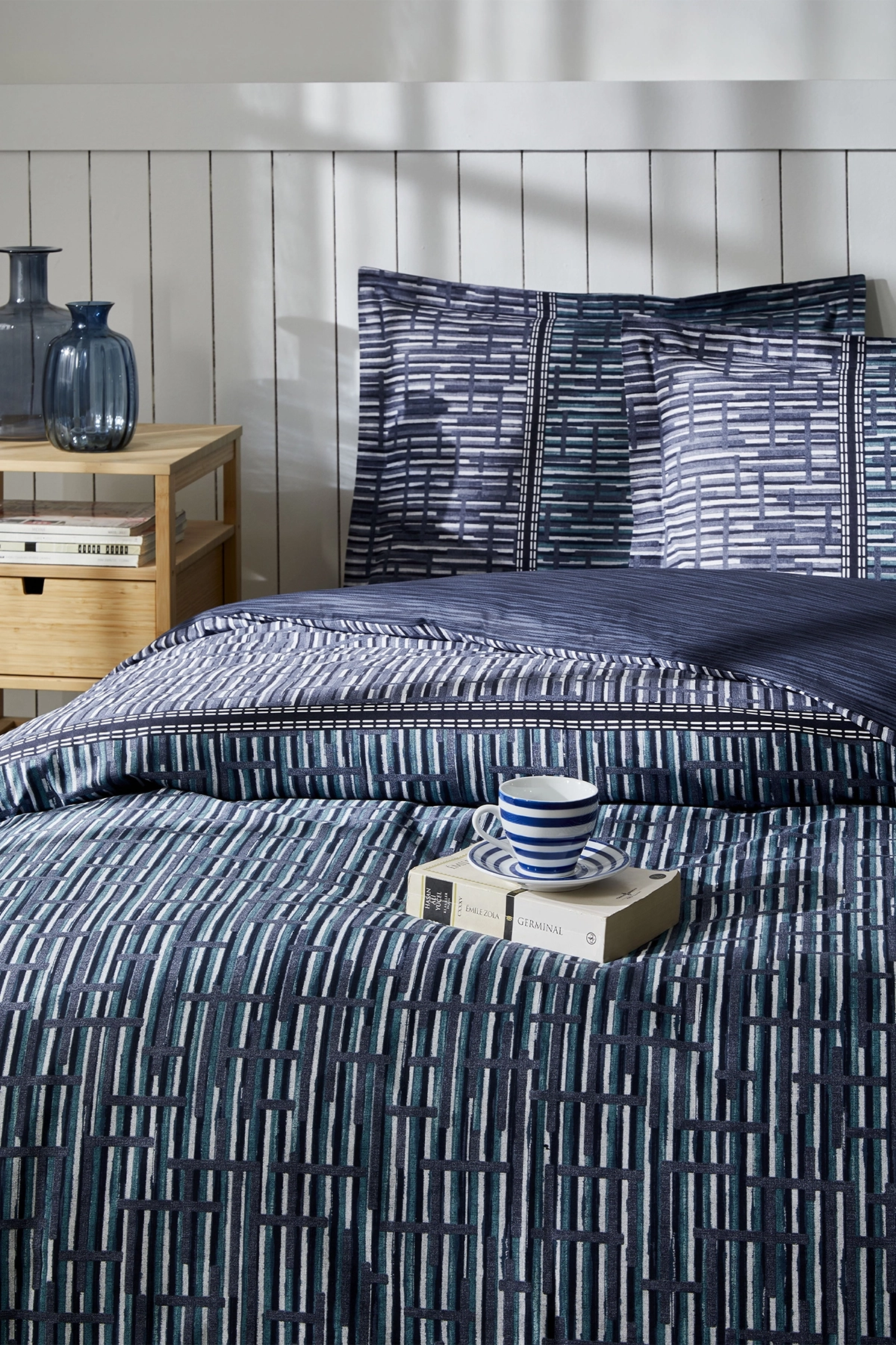 Özdilek Modra Fitted Çift Kişilik Nevresim Takımı - Mavi