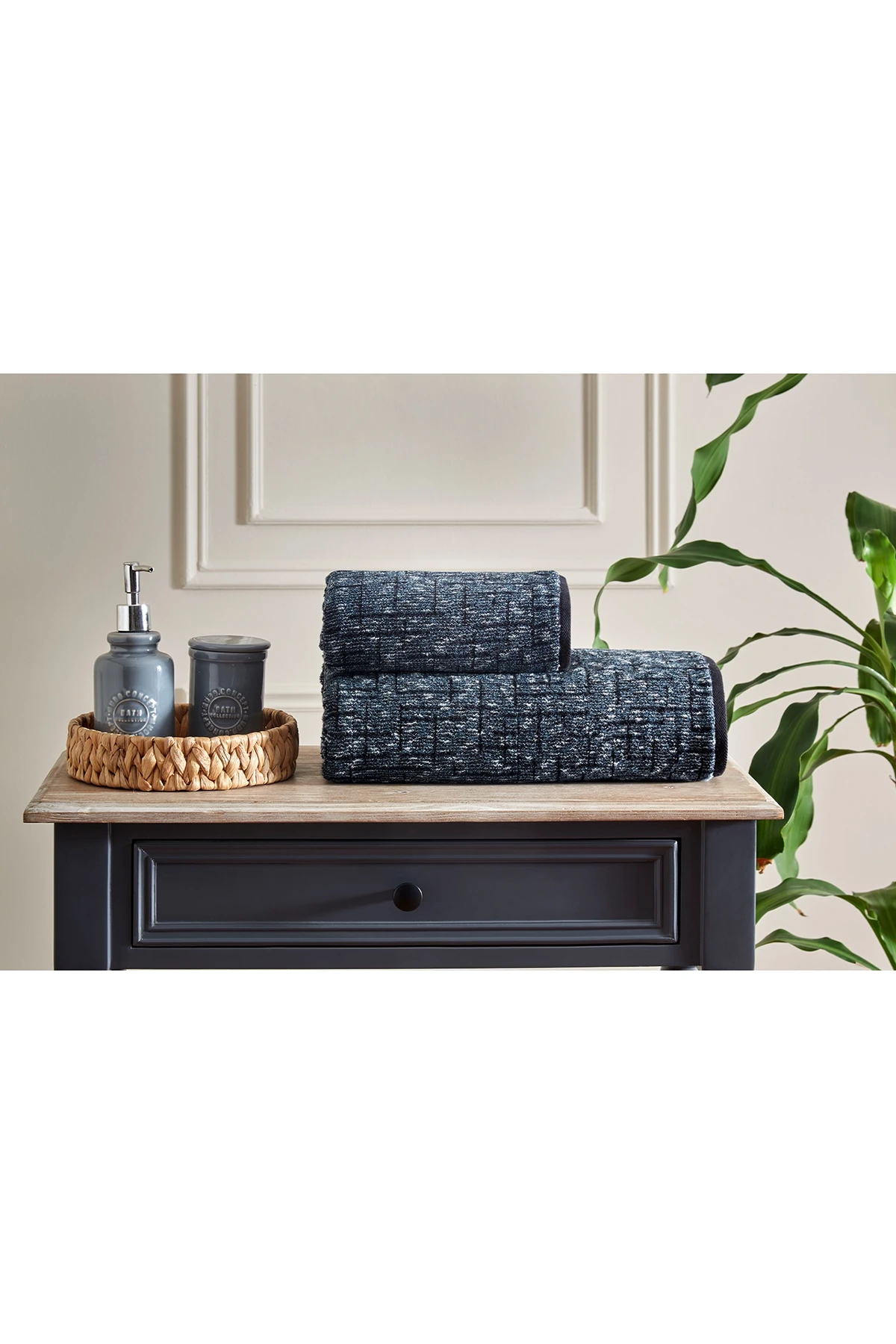 Özdilek Modra Maskülen 2'Li Havlu Set - Siyah Özdilek Modra Maskülen 2'Li Havlu Set - Siyah