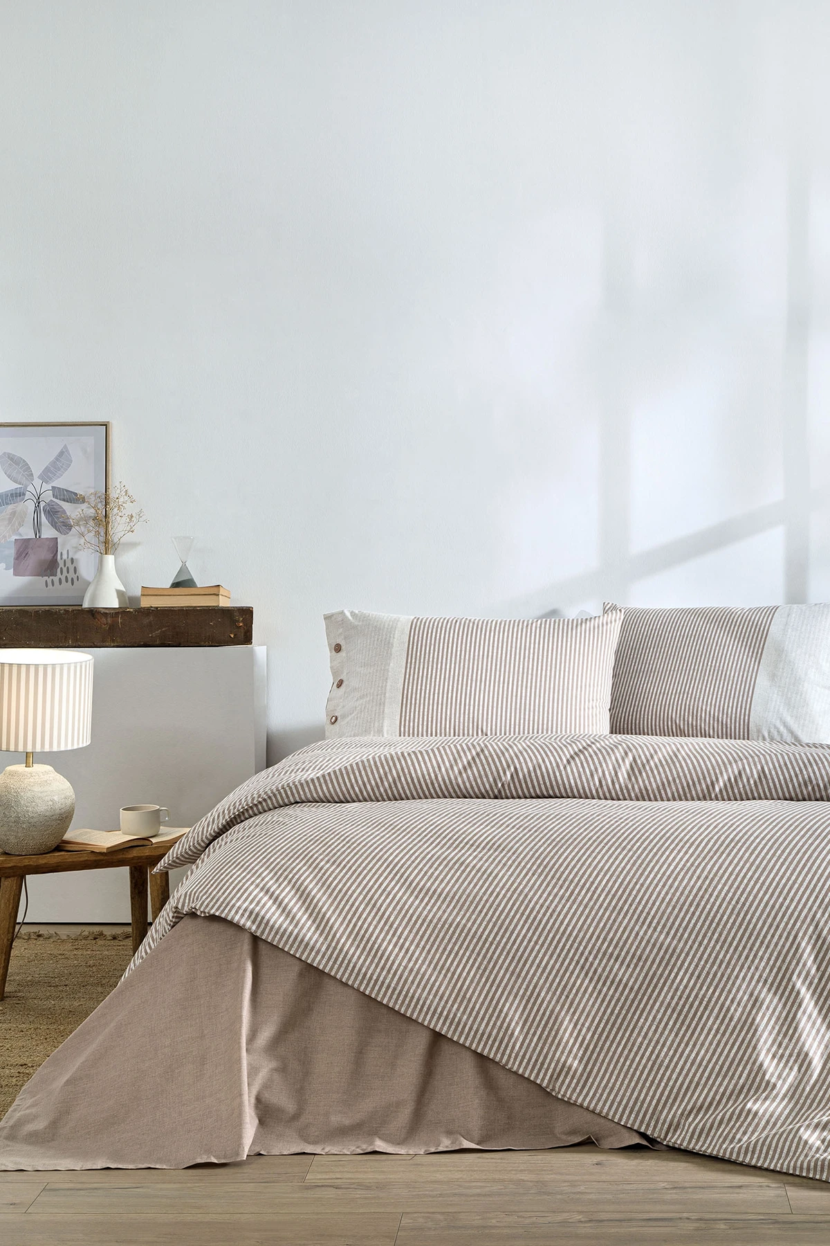 Özdilek Natural Line Çift Kişilik Nevresim Takımı - Bej Özdilek Natural Line Çift Kişilik Nevresim Takımı - Bej