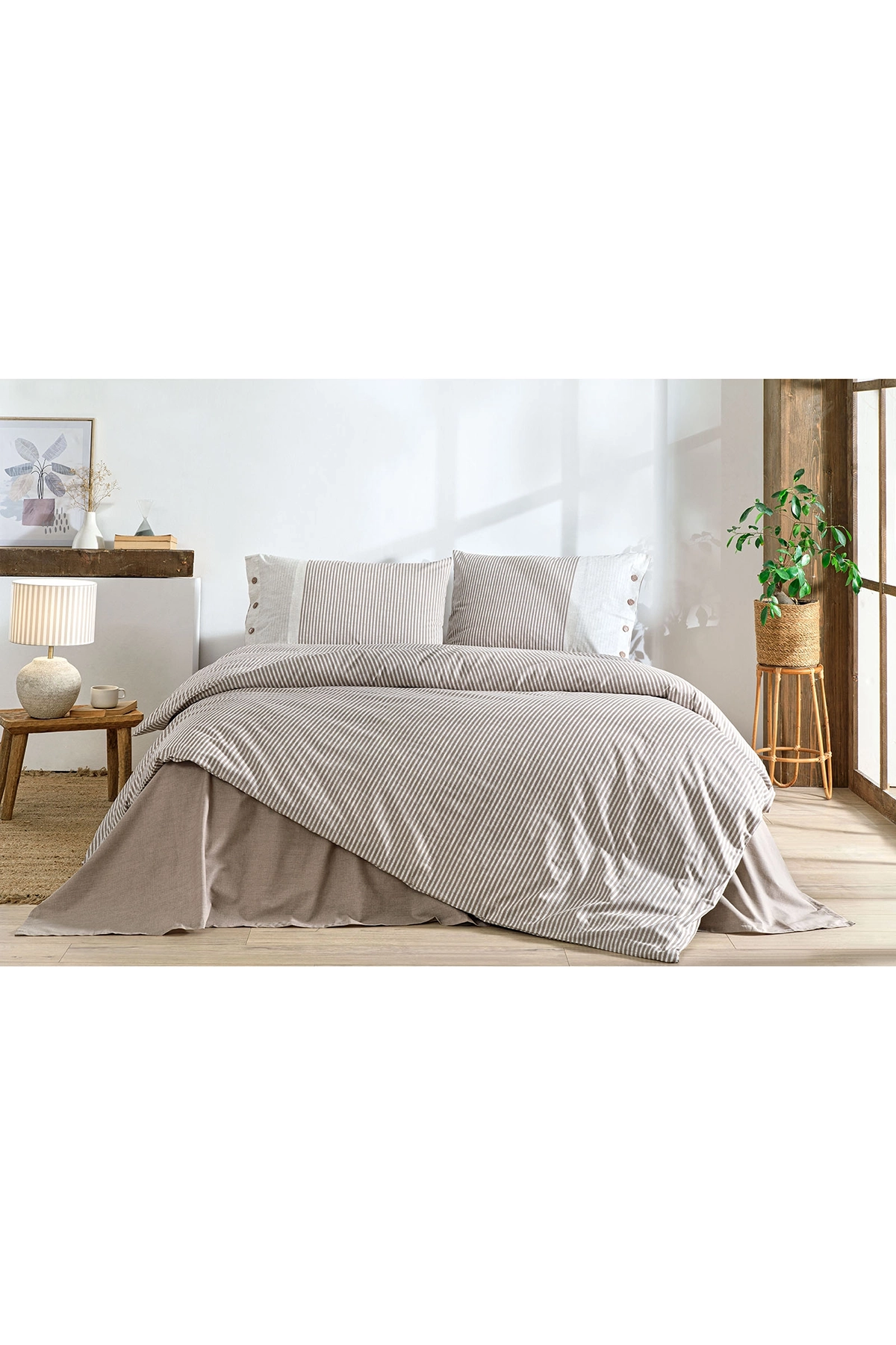 Özdilek Natural Line Tek Kişilik Nevresim Takımı - Bej Özdilek Natural Line Tek Kişilik Nevresim Takımı - Bej