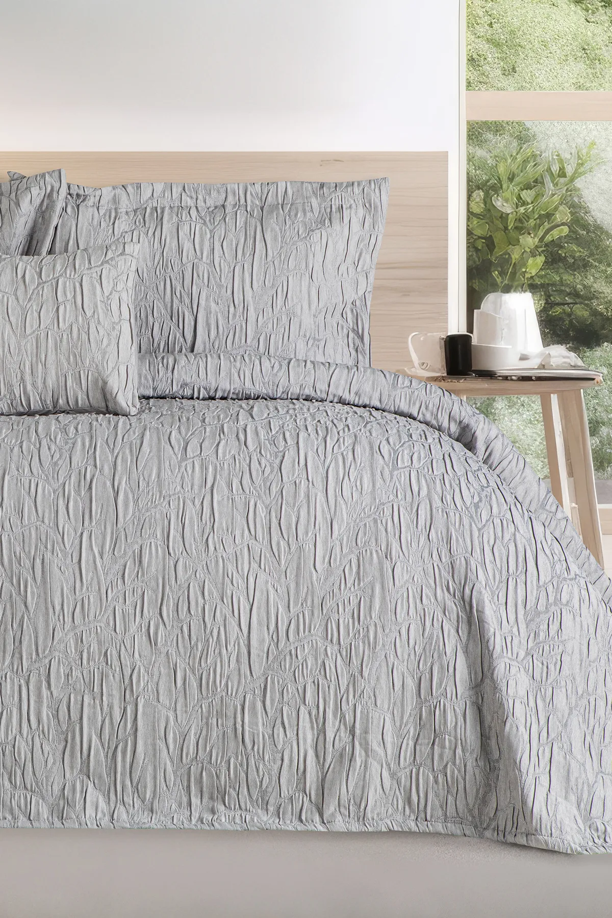 Özdilek NirvanaÇift Kişilik Yatak Örtüsü Takımı - Gri Özdilek NirvanaÇift Kişilik Yatak Örtüsü Takımı - Gri