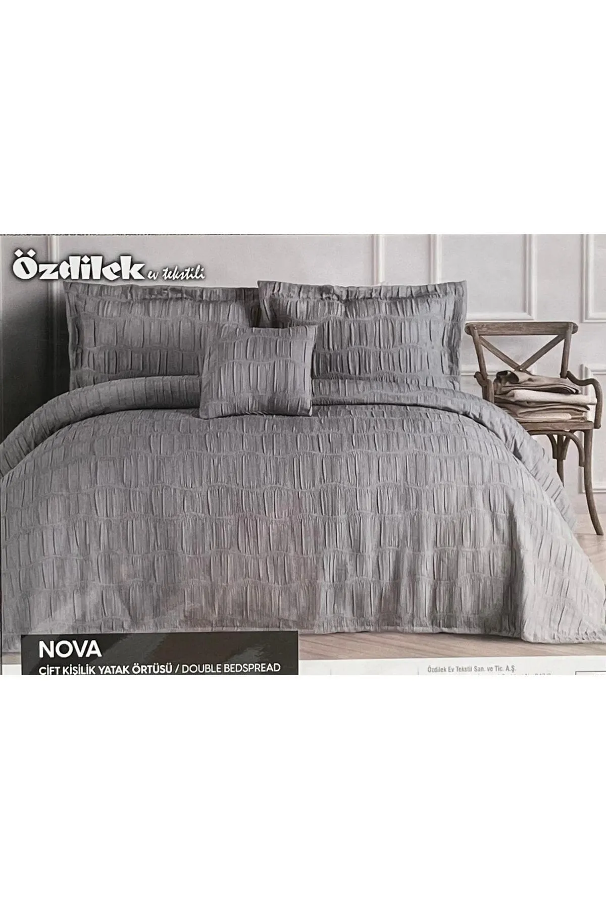 Özdilek Nova Çift Kişilik Yatak Örtüsü Takımı - Gri Özdilek Nova Çift Kişilik Yatak Örtüsü Takımı - Gri