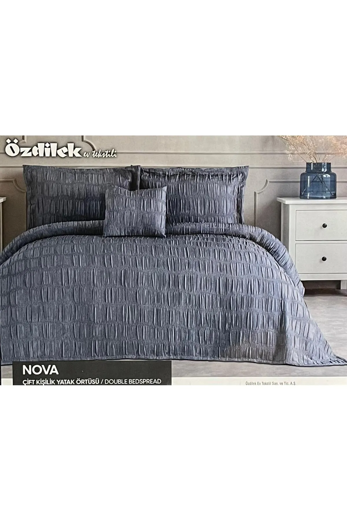 Özdilek Nova Çift Kişilik Yatak Örtüsü Takımı - indigo Özdilek Nova Çift Kişilik Yatak Örtüsü Takımı - indigo