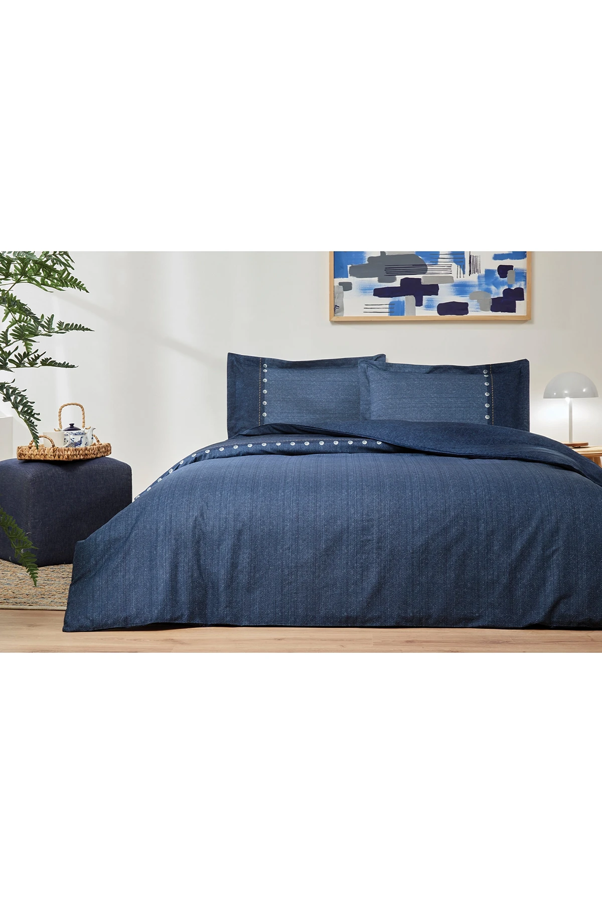 Özdilek Oregon Fitted Çift Kişilik Nevresim Takımı - Lacivert Özdilek Oregon Fitted Çift Kişilik Nevresim Takımı - Lacivert