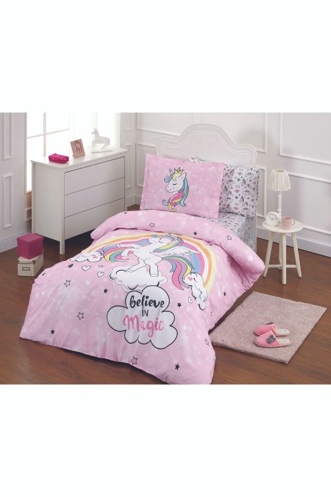 Özdilek Unicorn Tek Kişilik Ranforce Nevresim Takımı - Pembe