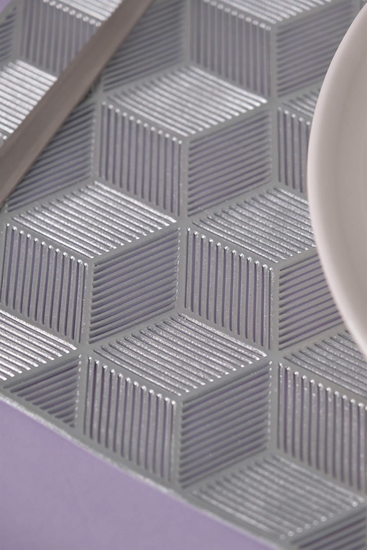 Paçi Nivis Dikdörtgen 6lı Pvc Amerikan Servis Supla Seti - Gümüş