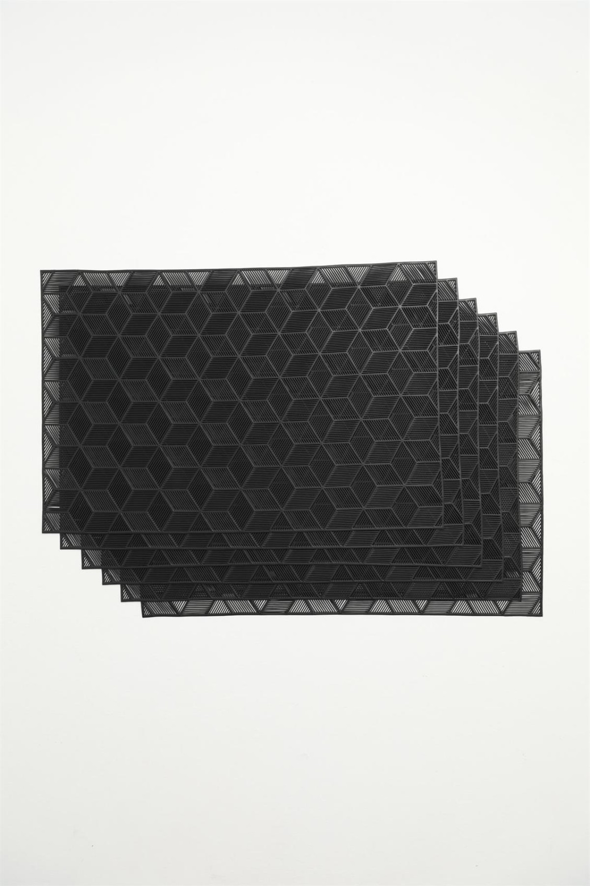 Paçi Nivis Dikdörtgen 6lı Pvc Amerikan Servis Supla Seti - Siyah Paçi Nivis Dikdörtgen 6lı Pvc Amerikan Servis Supla Seti - Siyah