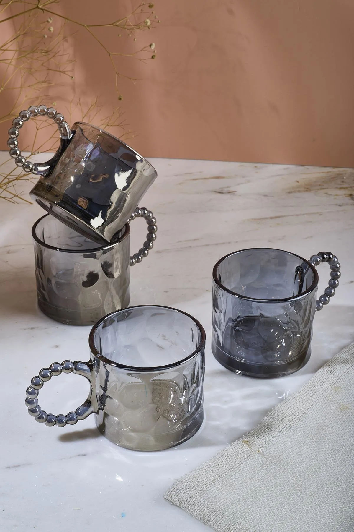 Perotti 15919 Ringo Stone Füme 4'lü Cam Kupa 200 Ml