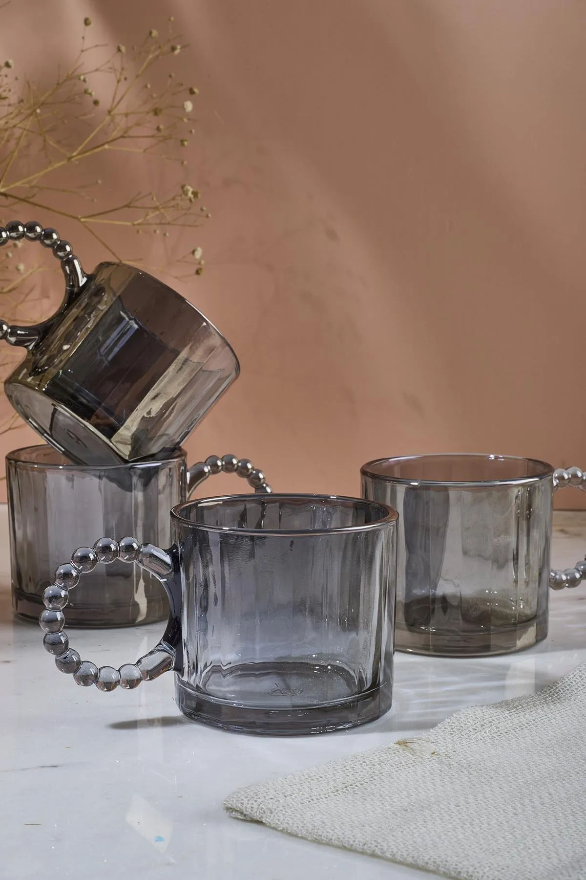 Perotti 15923 Ringo Line Füme 4'lü Cam Kupa 200 Ml