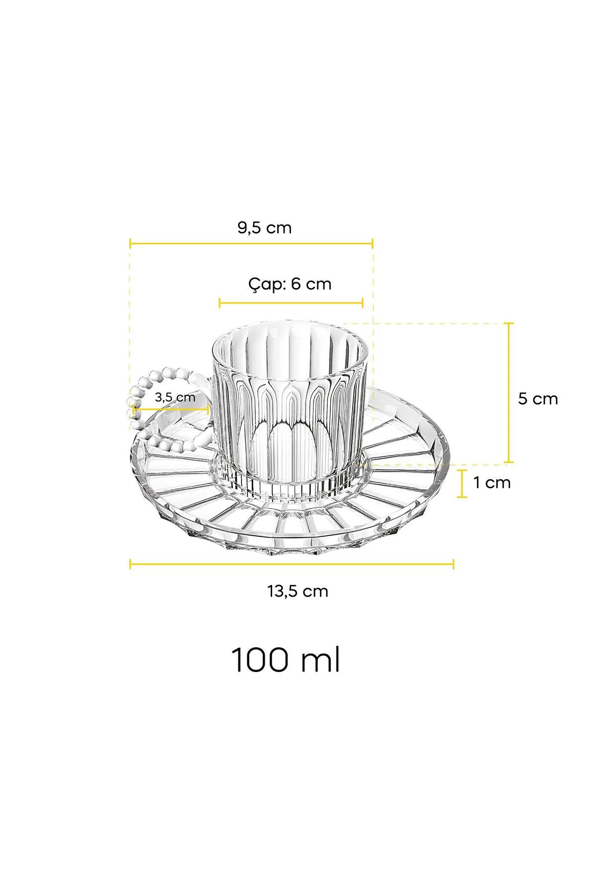 Perotti 15930 Ringo Line Amber 6'lı Kahve Fincanı 100 Ml