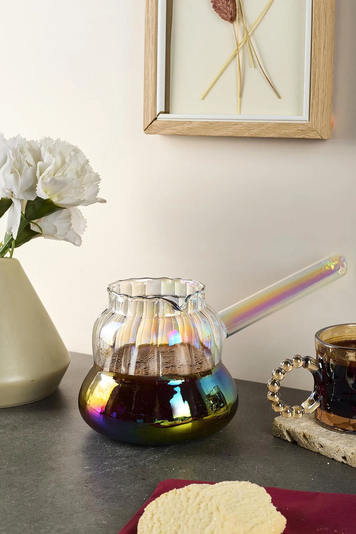 Perotti 16441 Felicita Şerit Luster Borosilikat Cam Cezve