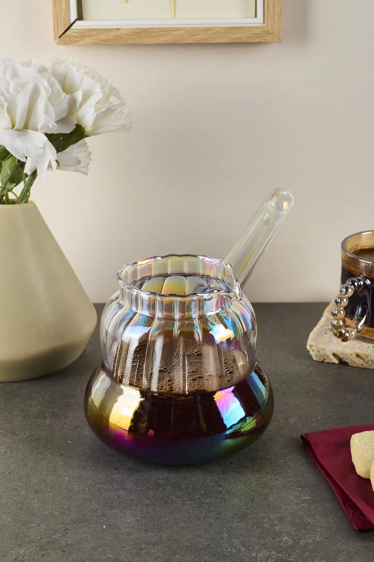 Perotti 16441 Felicita Şerit Luster Borosilikat Cam Cezve