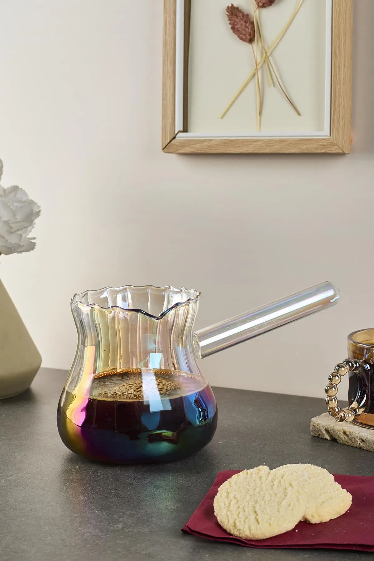 Perotti 16453 Felicita Zarif Düz Luster Borosilikat Cam Cezve