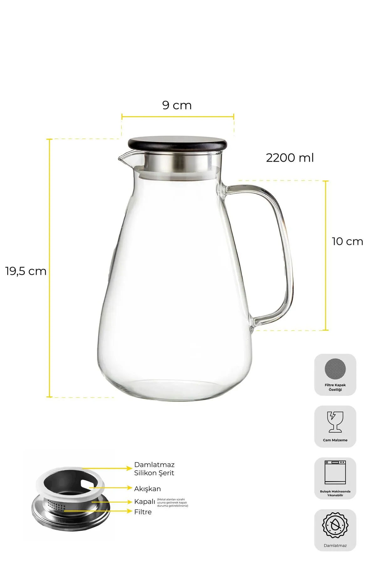 Perotti 16468 Savio Wood Sürahi 2200 Ml Perotti 16468 Savio Wood Sürahi 2200 Ml