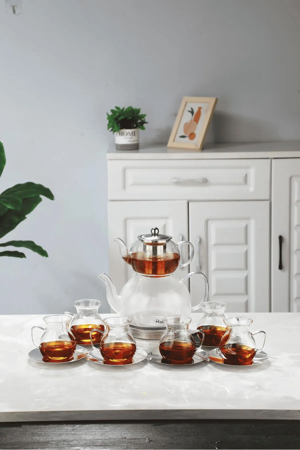 Perotti 16504 Keyfxİ Ala Premium 20 Parça İndüksiyon Tabanlı Borosilikat Çay Seti