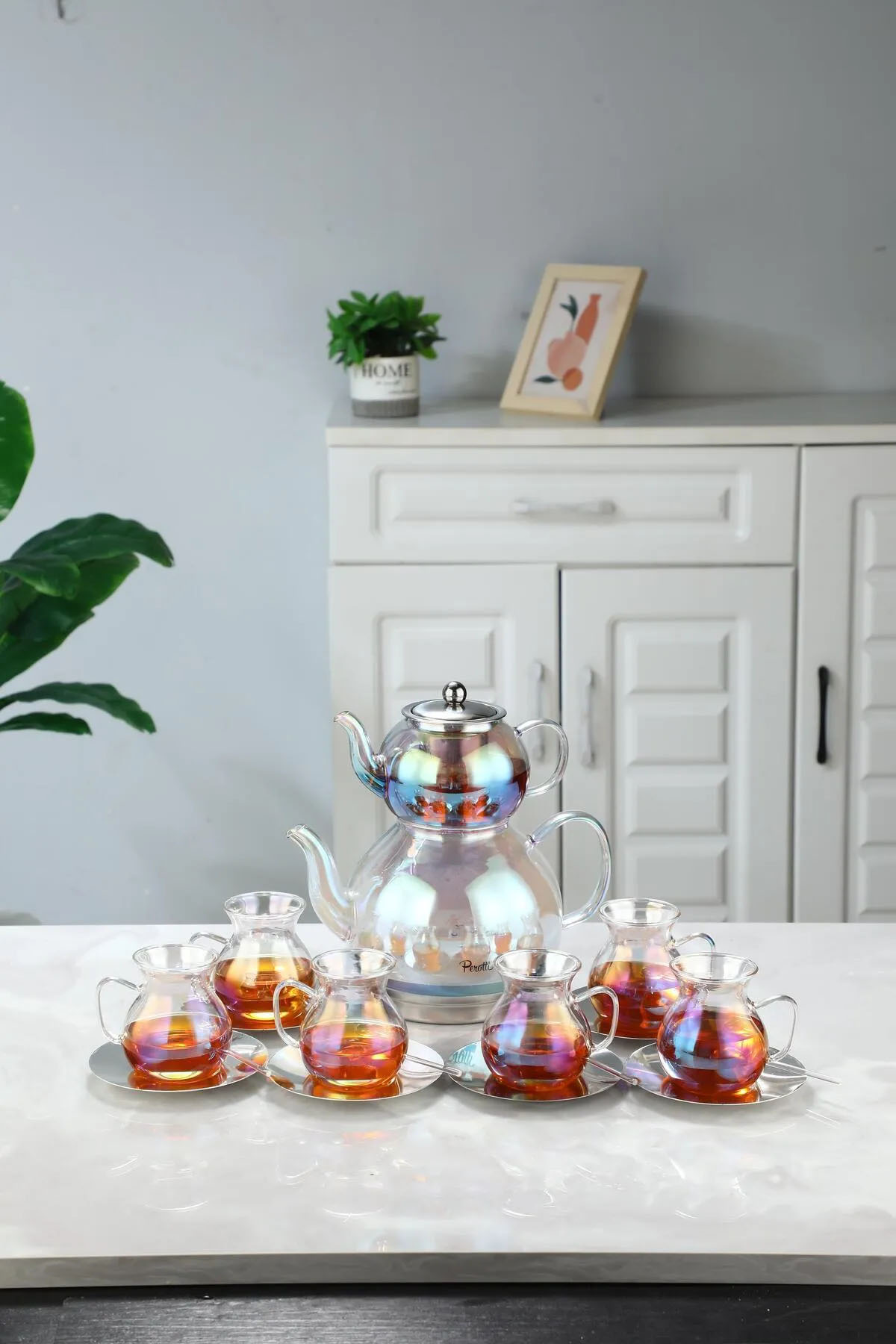 Perotti 16505 Keyfxİ Ala Luster 20 Parça İndüksiyon Tabanlı Borosilikat Çay Seti Perotti 16505 Keyfxİ Ala Luster 20 Parça İndüksiyon Tabanlı Borosilikat Çay Seti