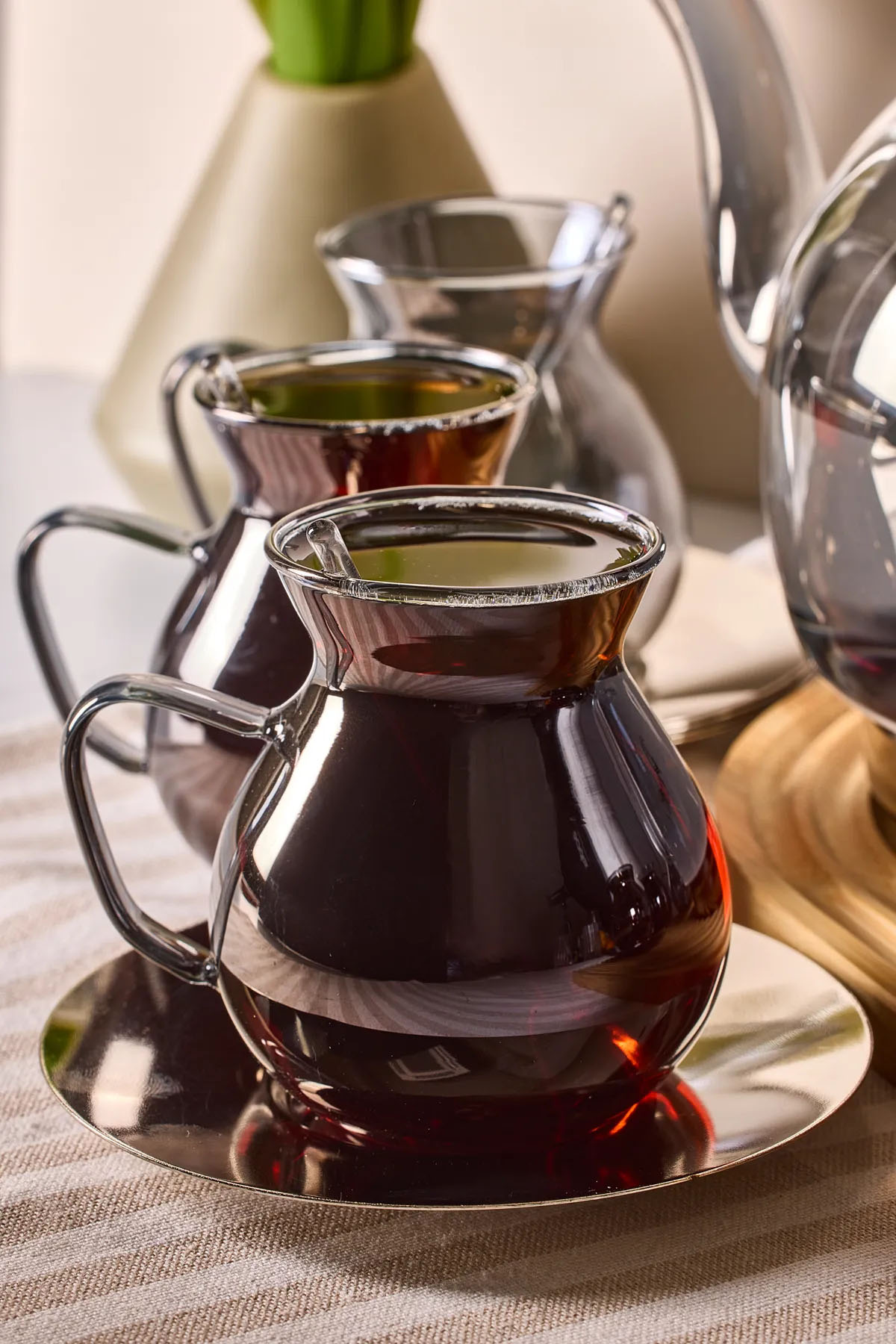 Perotti 16506 Keyfxİ Ala Füme 20 Parça İndüksiyon Tabanlı Borosilikat Çay Seti