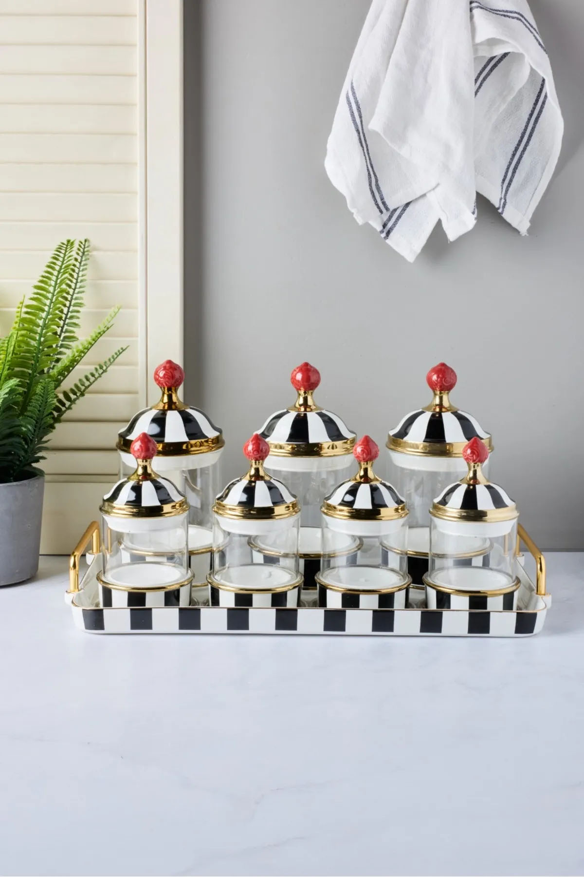 Perotti 16733 Maura Nero 7'li Tepsili Baharat Takımı