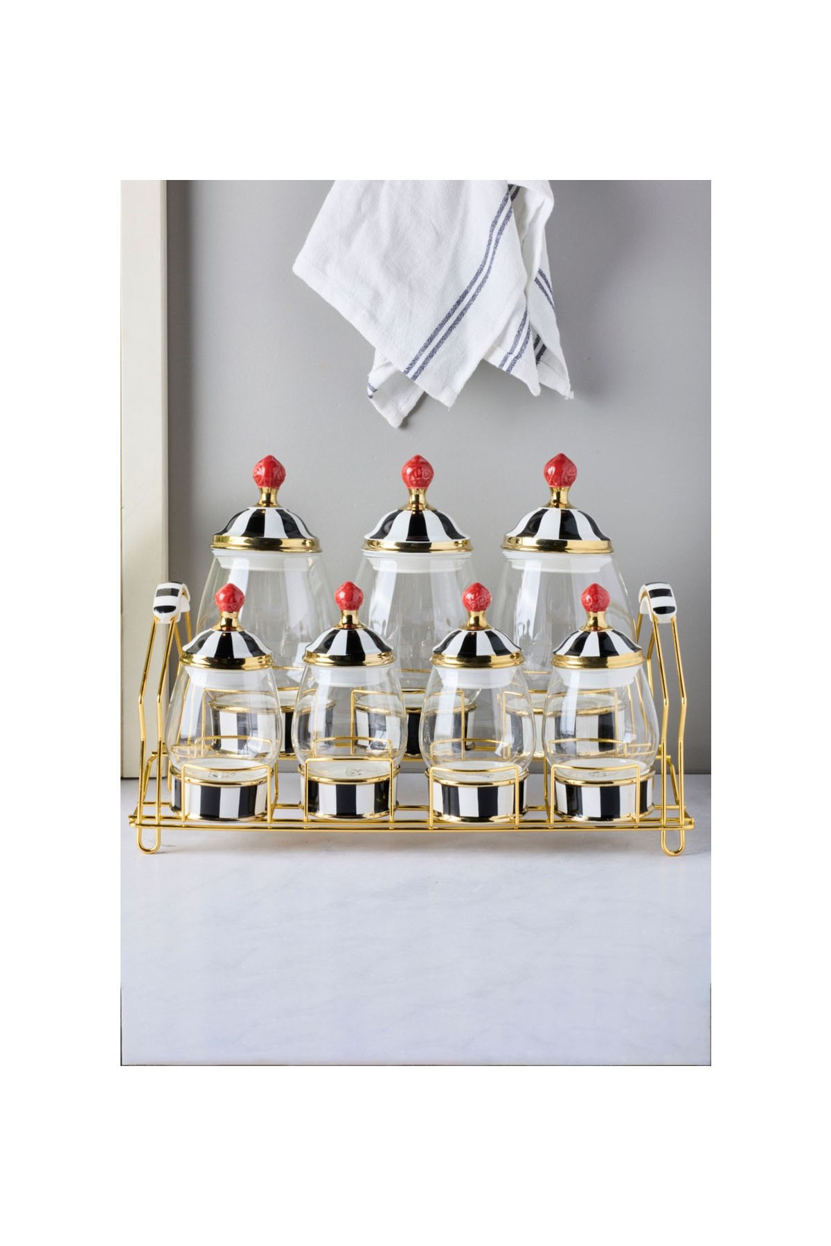 Perotti 16735 Maura Nero 7'li Standlı Baharat Takımı