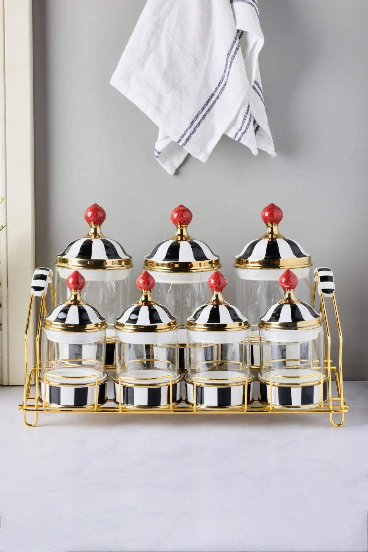 Perotti 16737 Maura Nero 7'li Standlı Baharat Takımı