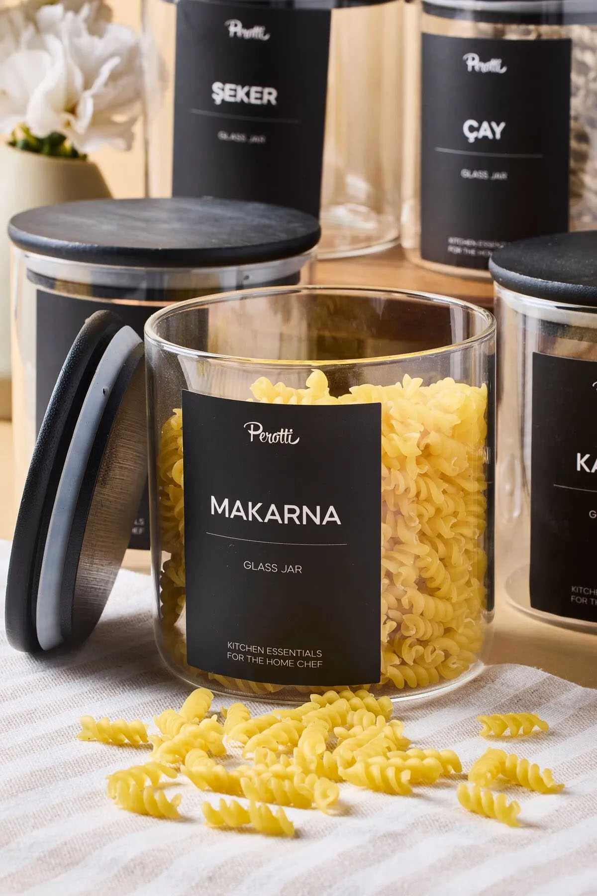 Perotti 17034 Laura 6'lı Kavanoz 750 Ml 10x10 cm Perotti 17034 Laura 6'lı Kavanoz 750 Ml 10x10 cm