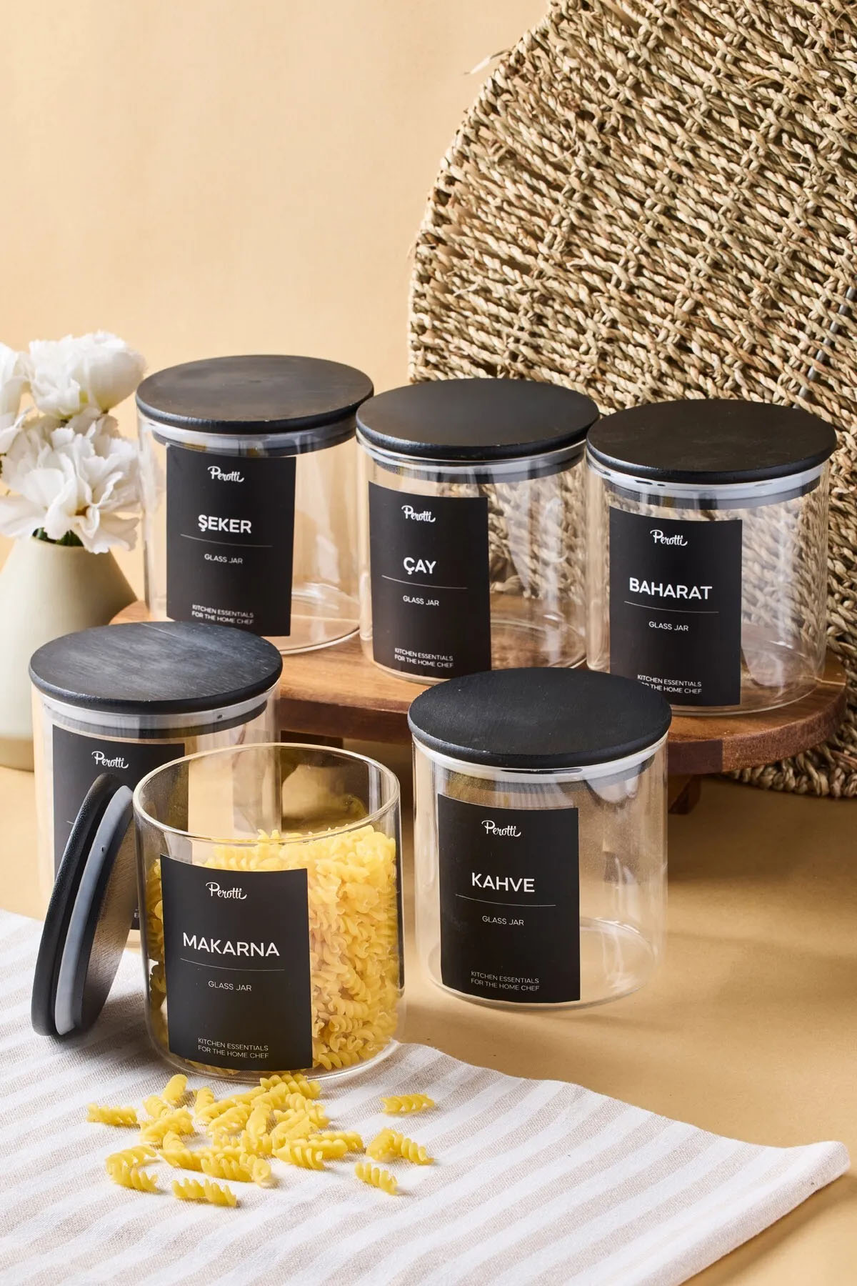 Perotti 17034 Laura 6'lı Kavanoz 750 Ml 10x10 cm Perotti 17034 Laura 6'lı Kavanoz 750 Ml 10x10 cm